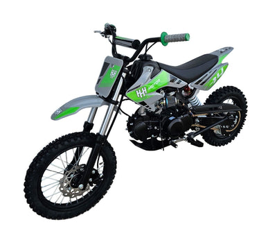 HHH DB14 110cc Dirt Bike Semi-Auto Off Road Dirt Bike Pit Gas bike for youth and kids (Green)