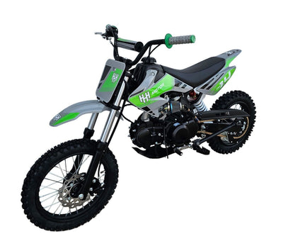 HHH DB14 110cc Dirt Bike Semi-Auto Off Road Dirt Bike Pit Gas bike for youth and kids (Green)