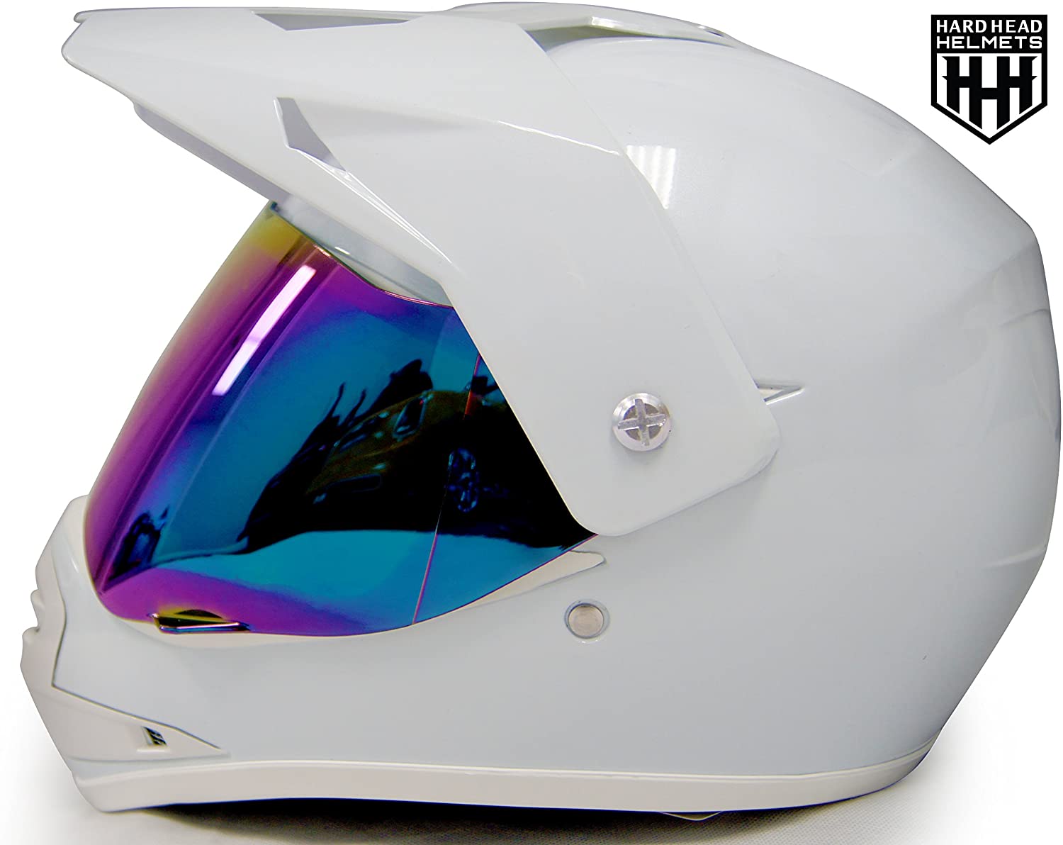 HHH DOT Youth & Kids Helmet for Dirtbike ATV Motocross MX Offroad Motorcyle Street bike Snowmobile Helmet with VISOR-WHITE-USA