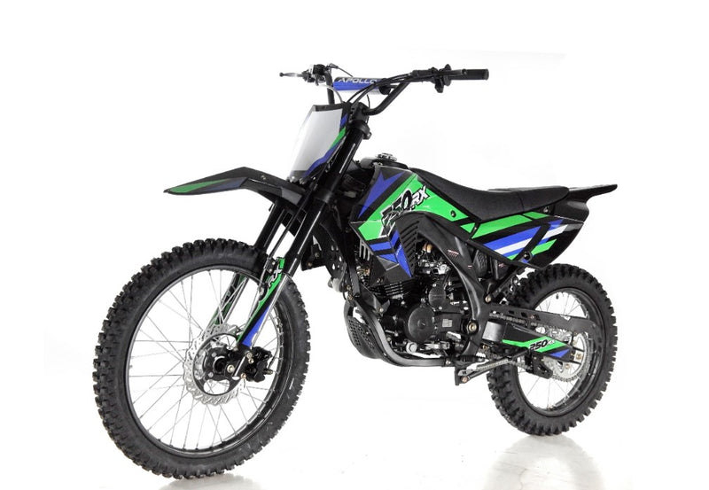 Apollo AGB-36N-250RX Adults Dirt Bike | 250cc Manual Clutch | Electric & Kick Start Off-Road Bike