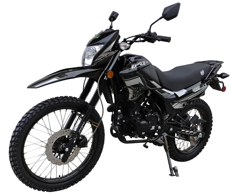 HHH Eagle 250 Dirt Bike HAWK 4-Stroke Gas Dual Sport Enduro Motorcycle 5-Speed Manual Transmission Electric/Kick Start  21"/18" Wheels, Front & Rear Hydraulic Disc Brakes