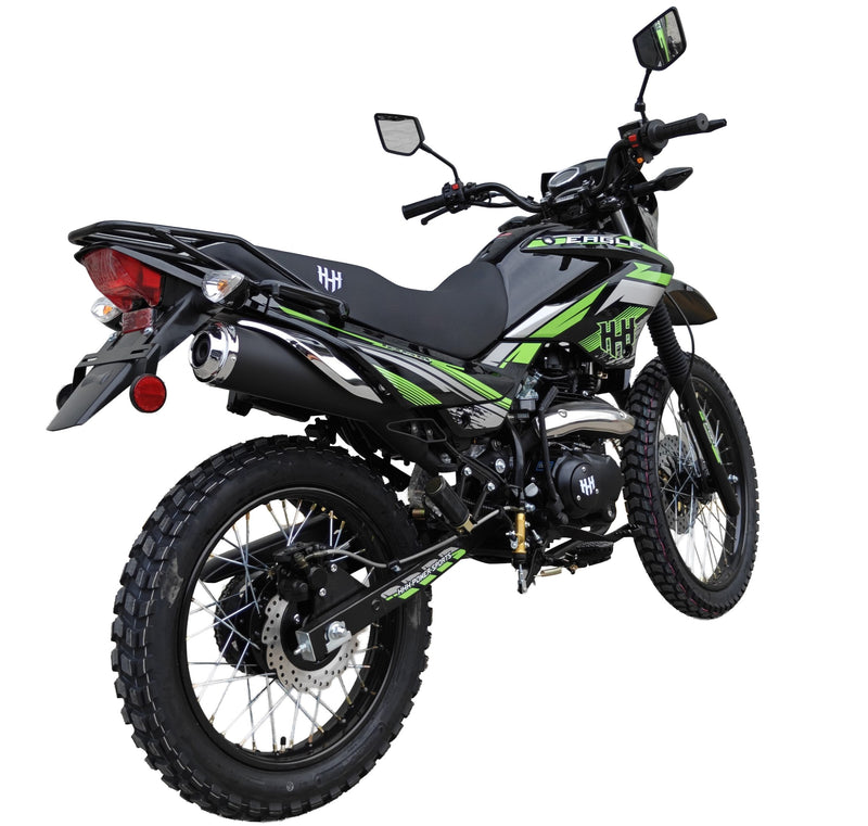 HHH Eagle 250 Dirt Bike HAWK 4-Stroke Gas Dual Sport Enduro Motorcycle 5-Speed Manual Transmission Electric/Kick Start  21"/18" Wheels, Front & Rear Hydraulic Disc Brakes