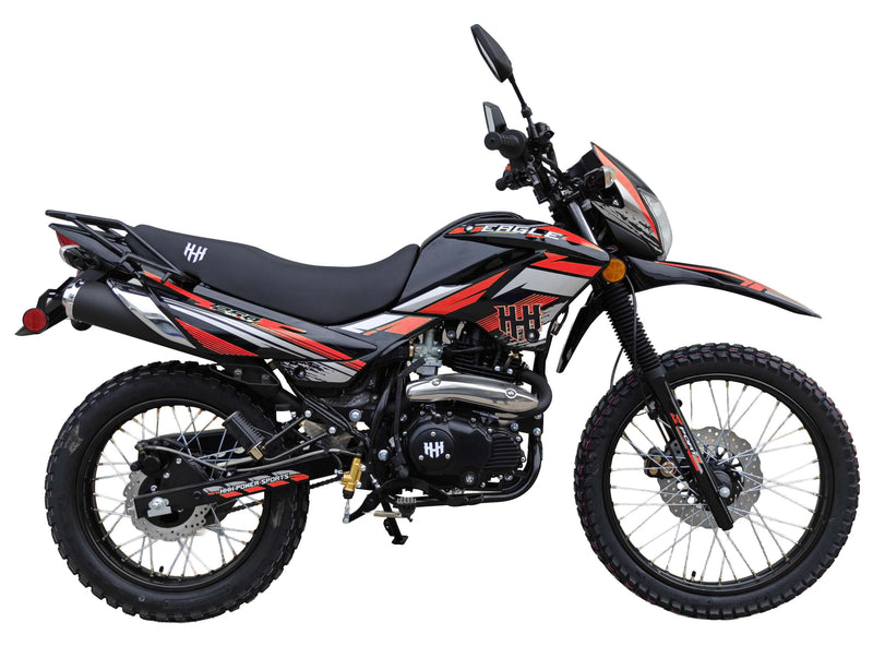 HHH Eagle 250 Dirt Bike HAWK 4-Stroke Gas Dual Sport Enduro Motorcycle 5-Speed Manual Transmission Electric/Kick Start  21"/18" Wheels, Front & Rear Hydraulic Disc Brakes