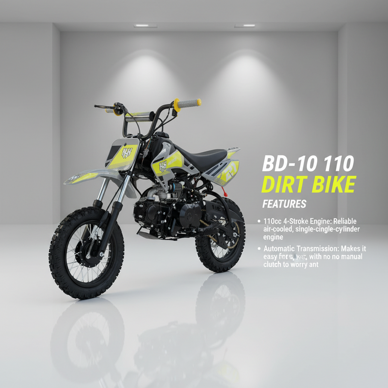 HHH BD-10 110cc Dirt Bike | Fully Automatic | 10″ Wheels
