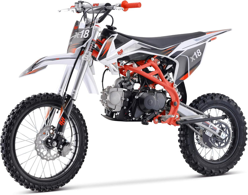 HHH X18 125cc Dirt Bike | Manual Clutch 4-Speed | Electric Start | 17/14 Wheels