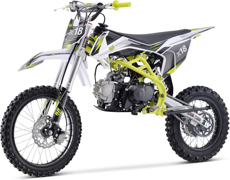 HHH X18 125cc Dirt Bike | Manual Clutch 4-Speed | Electric Start | 17/14 Wheels