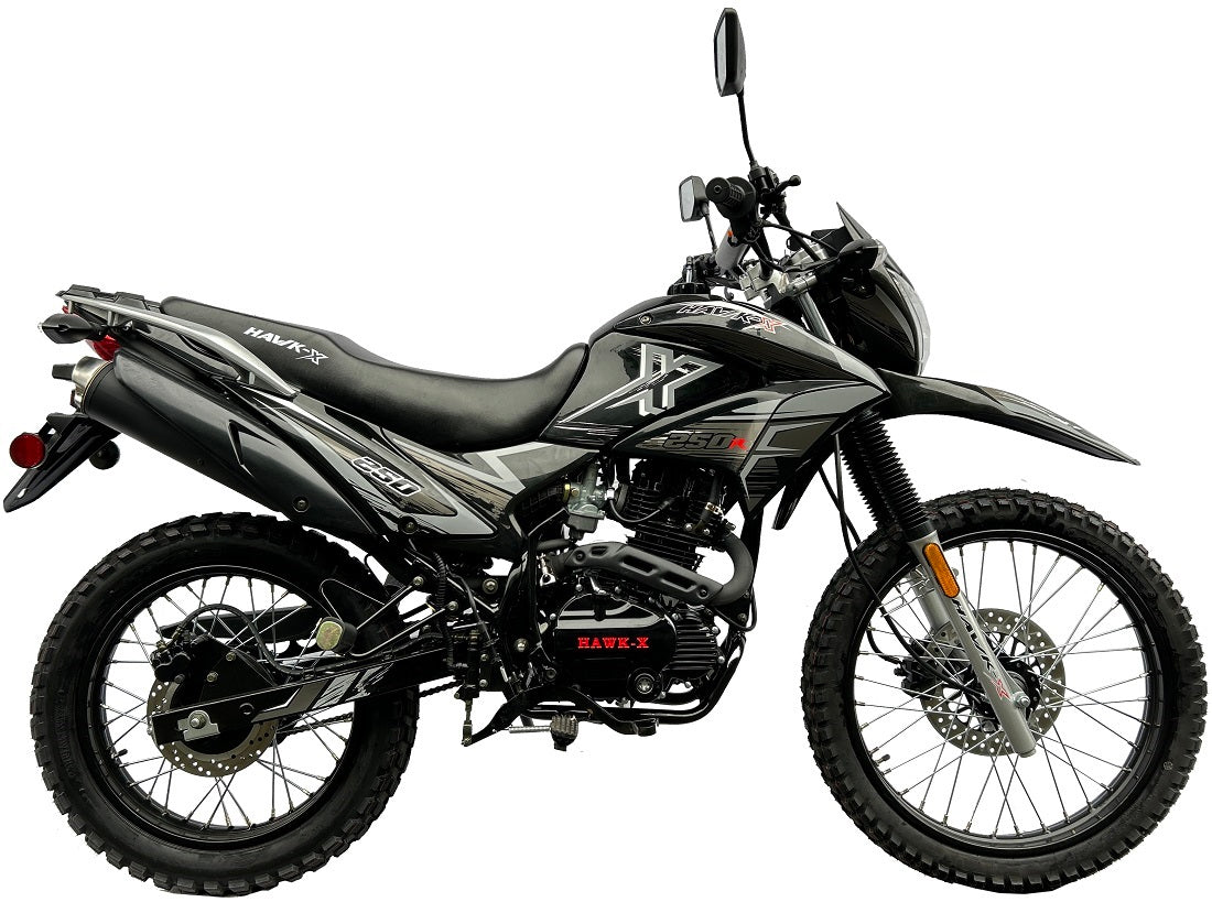 HHH  Hawk Enduro 250 EFI Upgraded 6 Speed Transmission 250cc Street Motorcycle Bike