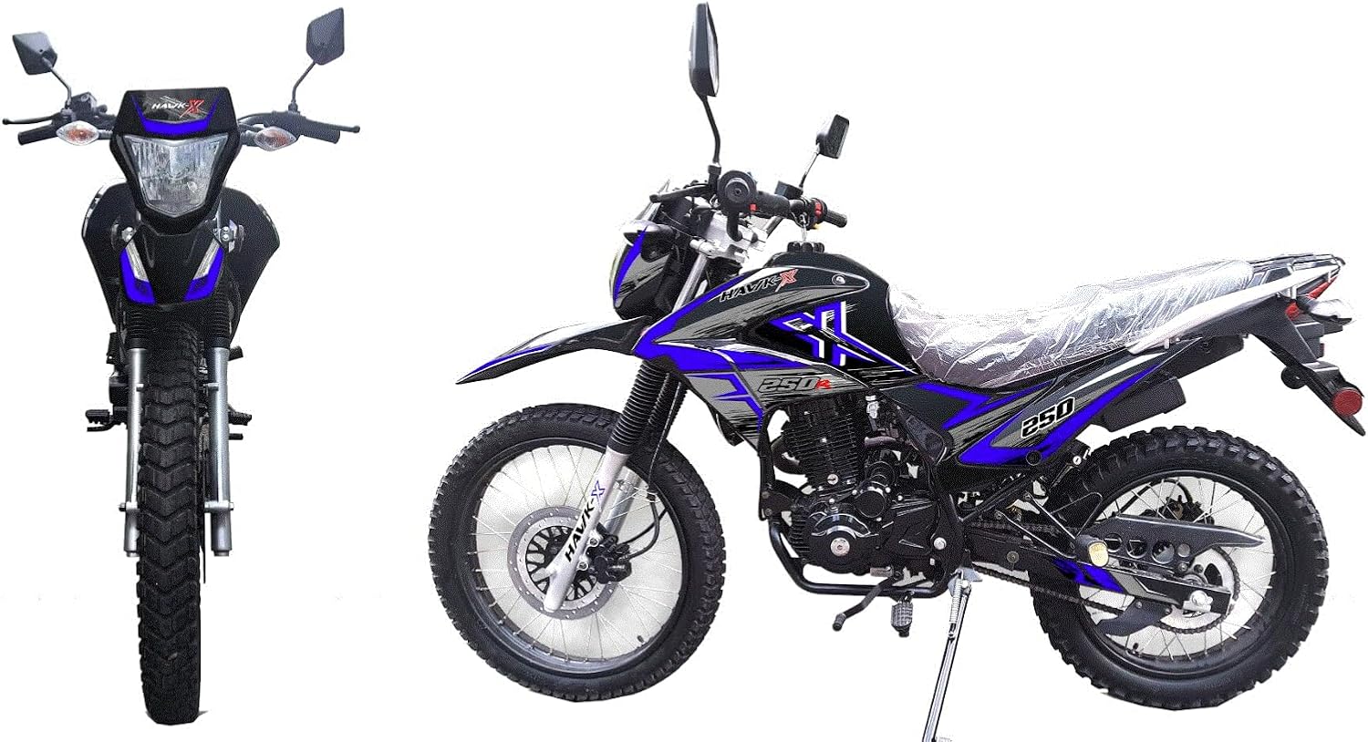 HHH  Hawk Enduro 250 EFI Upgraded 6 Speed Transmission 250cc Street Motorcycle Bike