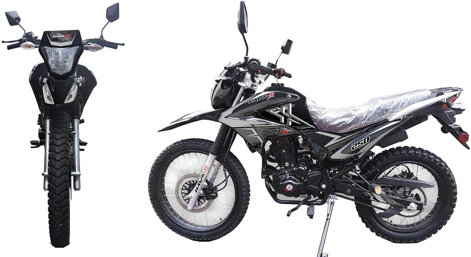 HHH  Hawk Enduro 250 EFI Upgraded 6 Speed Transmission 250cc Street Motorcycle Bike