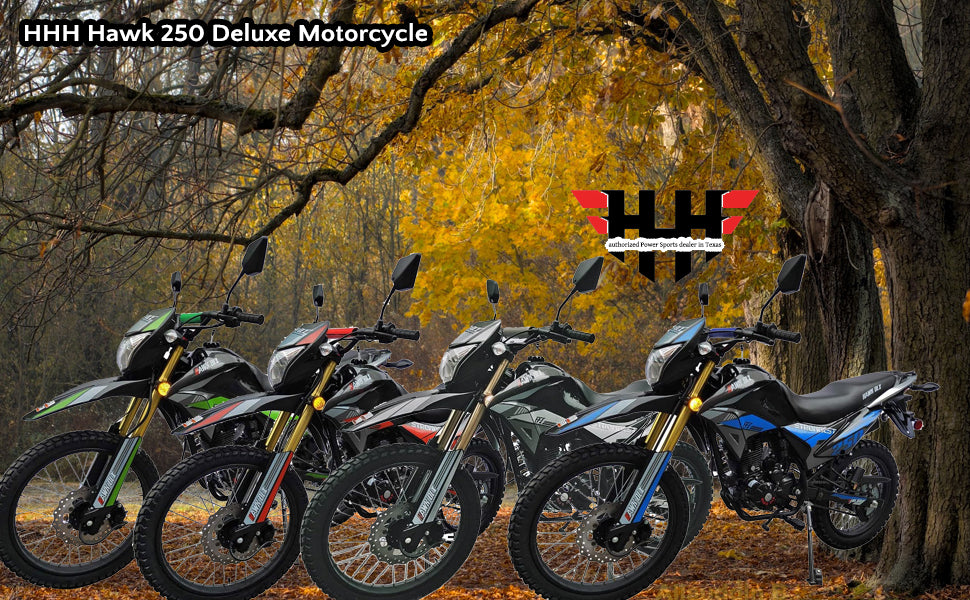 HHH Hawk Deluxe Enduro 250cc EFI 6 Speed Transmission Street Bike Motorcycle