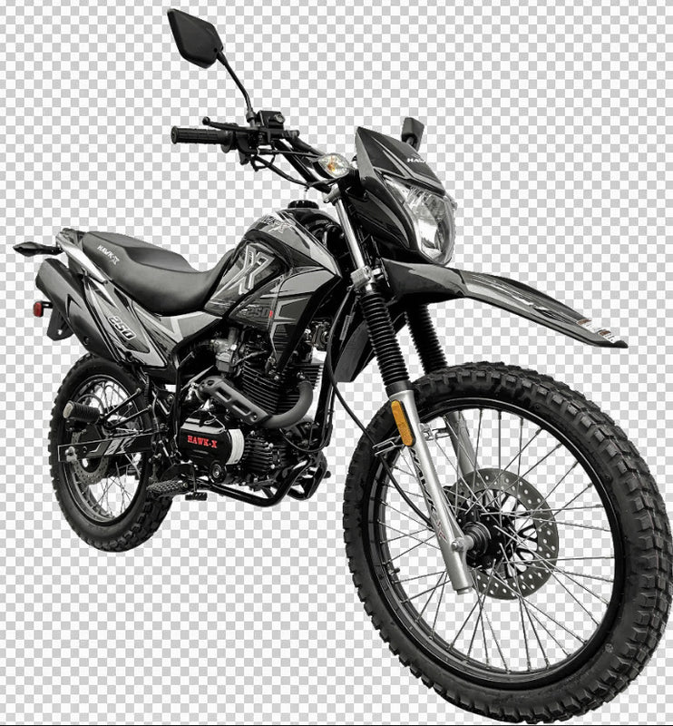 Hawk-X 250cc Street Legal Motorcycle | 5-Speed Manual | DOT Lights | 21/18 Tires