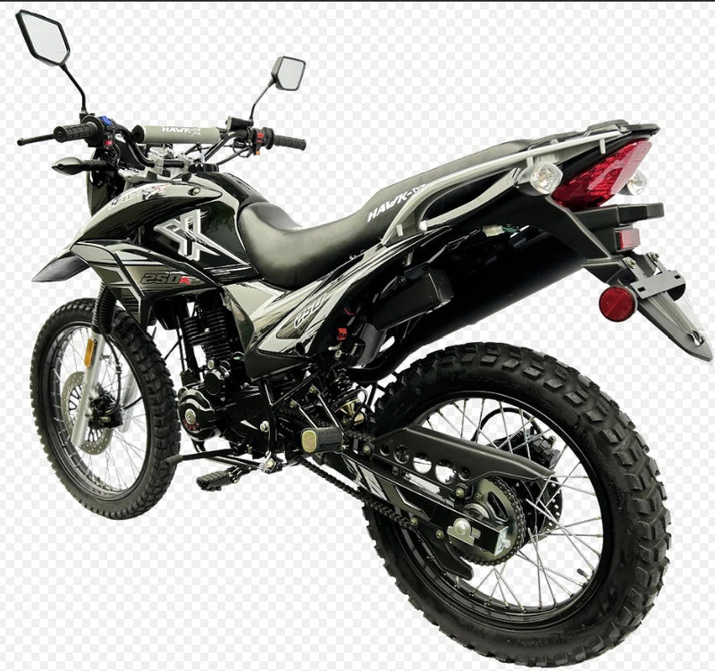 Hawk-X 250cc Street Legal Motorcycle | 5-Speed Manual | DOT Lights | 21/18 Tires