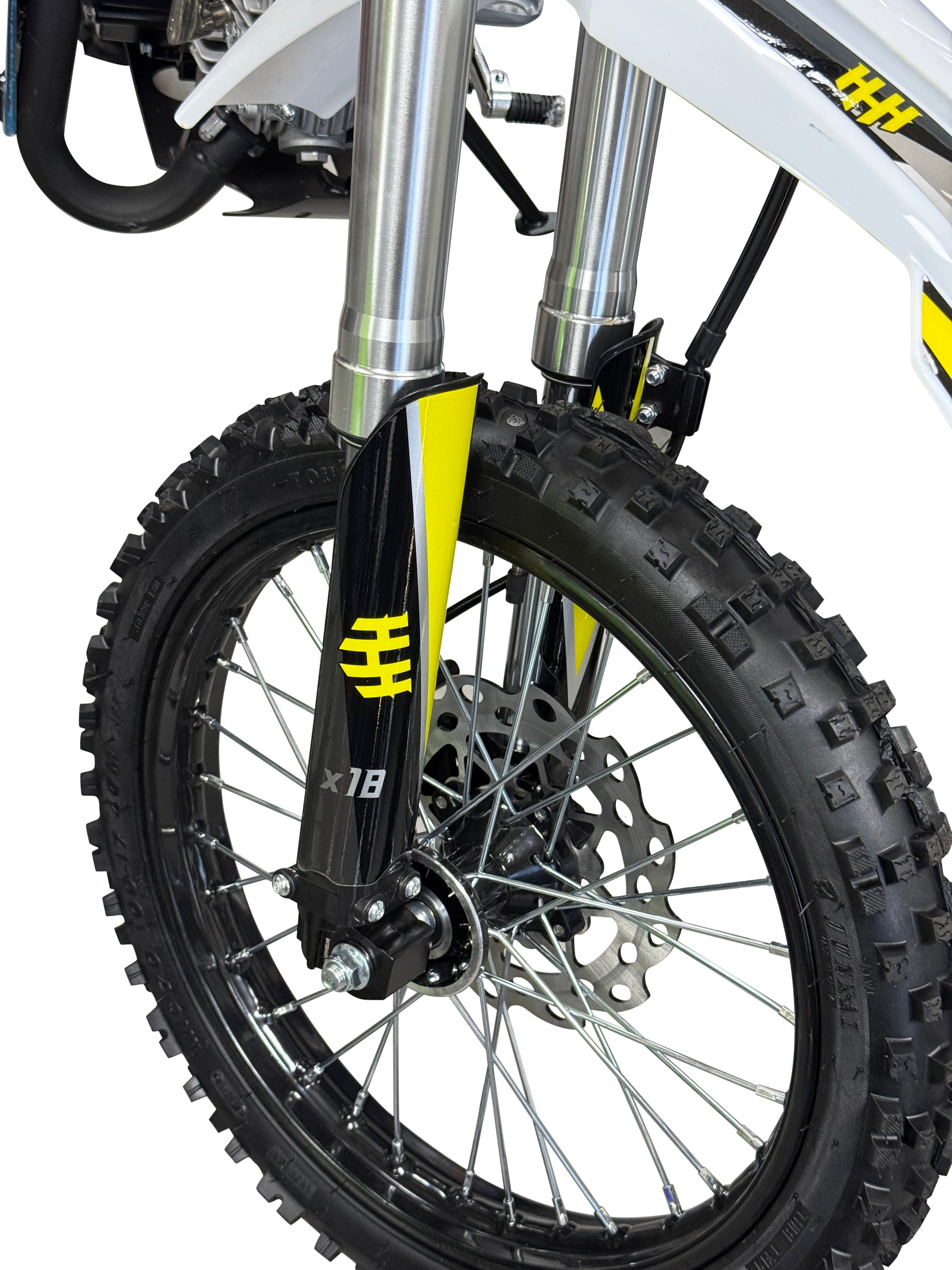 HHH X18 Deluxe Automatic 125cc Drit Bike 4-Stroke ‎Gas Powered Dirt Bike 4 Speed Manual Clutch Big Size Tires 17/14 inches