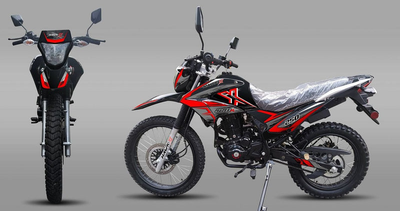 Hawk-X 250cc Street Legal Motorcycle | 5-Speed Manual | DOT Lights | 21/18 Tires