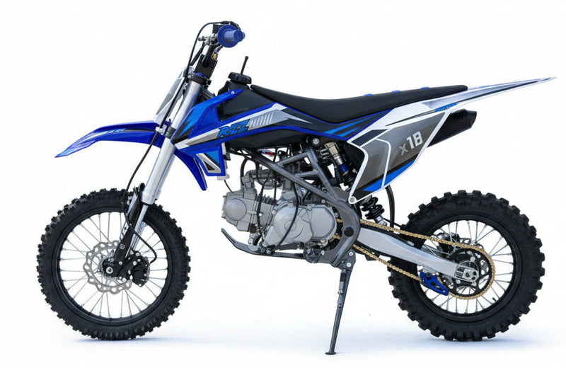 HHH X18 Deluxe 125cc Dirt Bike | 4-Speed | Electric & Kick Start | 17/14 Tires