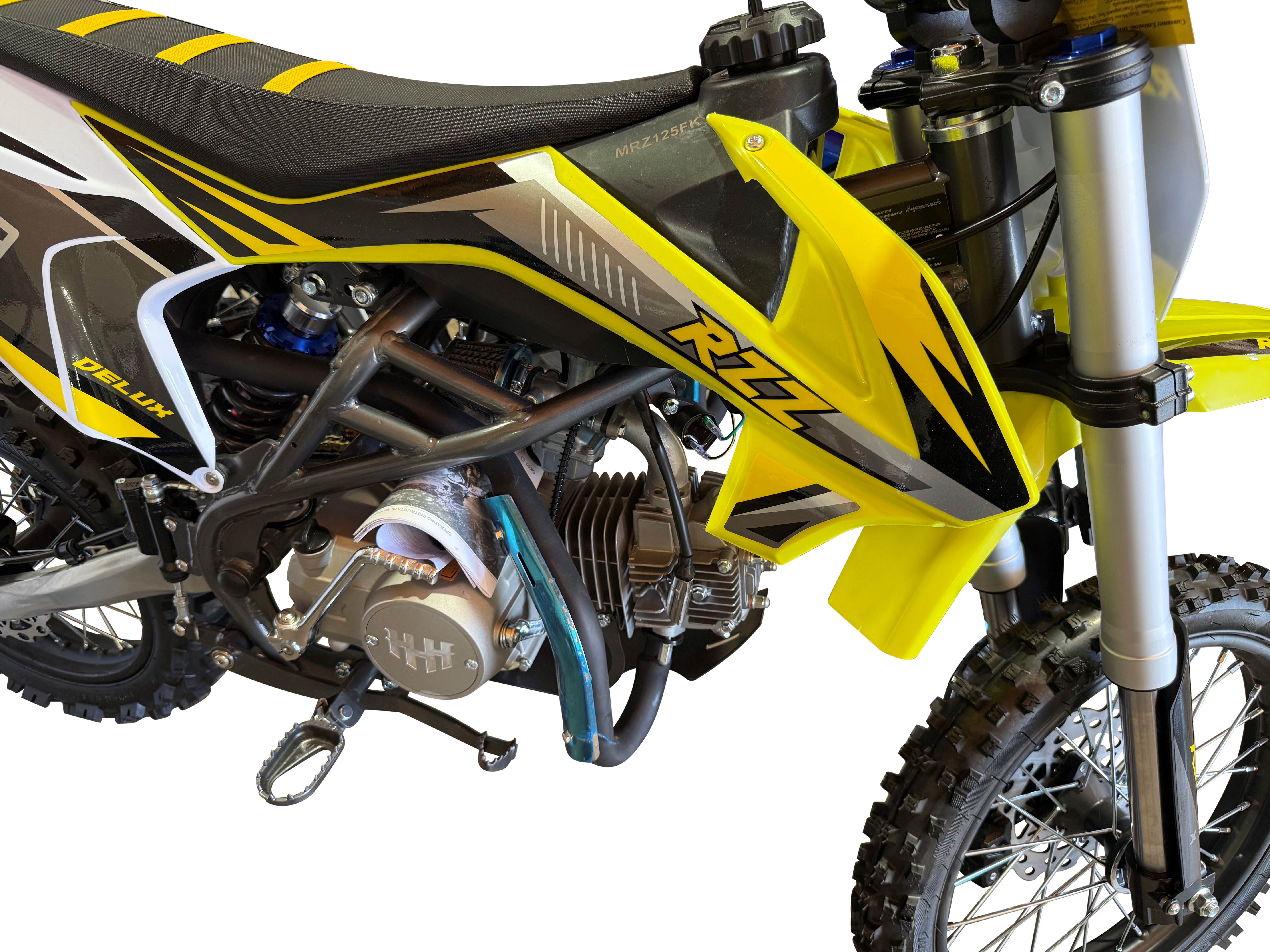 HHH X18 Deluxe Automatic 125cc Drit Bike 4-Stroke ‎Gas Powered Dirt Bike 4 Speed Manual Clutch Big Size Tires 17/14 inches