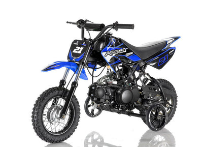 Apollo Motors DB-21 70cc Kids Dirt Bike | Semi-Automatic 4-Gear | Training Wheels | CARB Approved