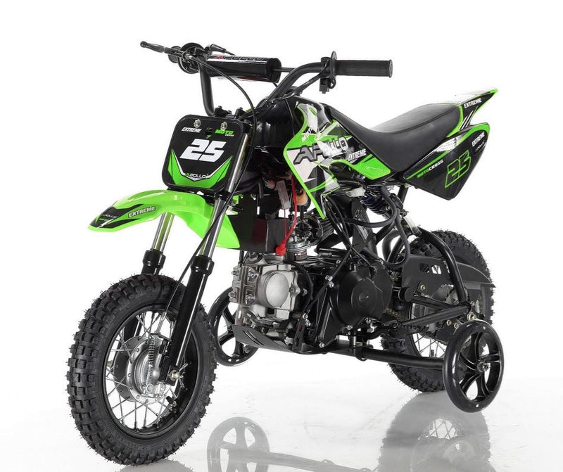 Apollo Motors DB-25 70cc Kids Dirt Bike | Fully Automatic | Training Wheels | CARB Approved