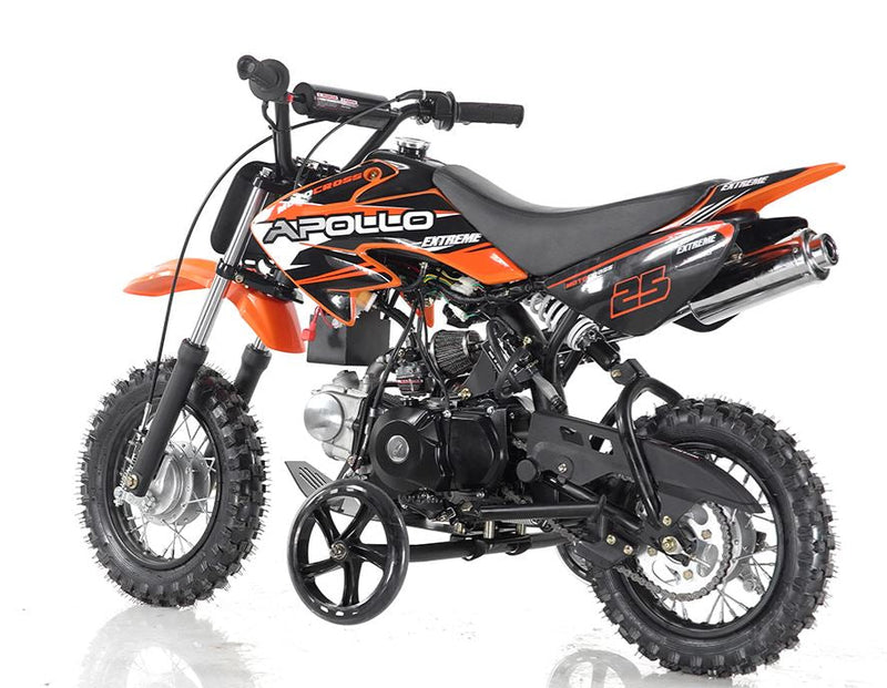 Apollo Motors DB-25 70cc Kids Dirt Bike | Fully Automatic | Training Wheels | CARB Approved