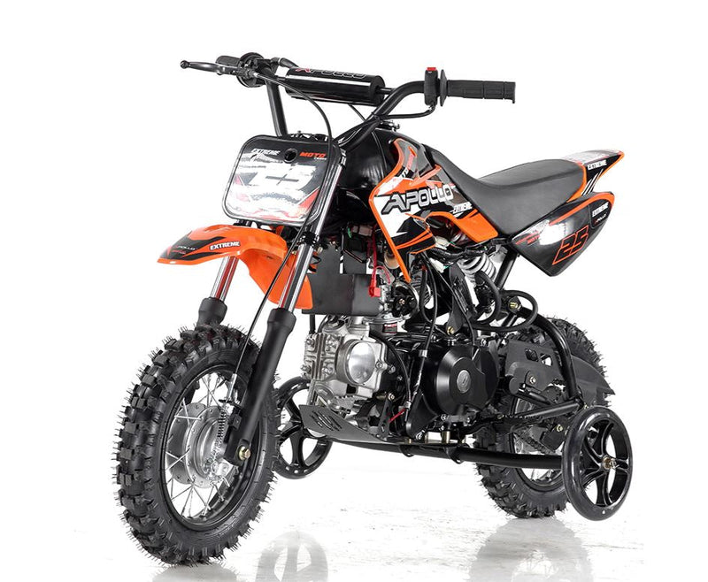 Apollo Motors DB-25 70cc Kids Dirt Bike | Fully Automatic | Training Wheels | CARB Approved