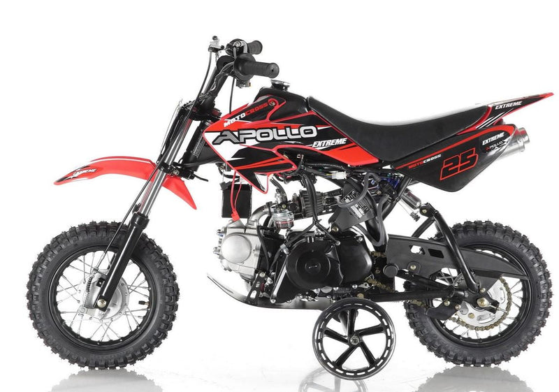Apollo Motors DB-25 70cc Kids Dirt Bike | Fully Automatic | Training Wheels | CARB Approved