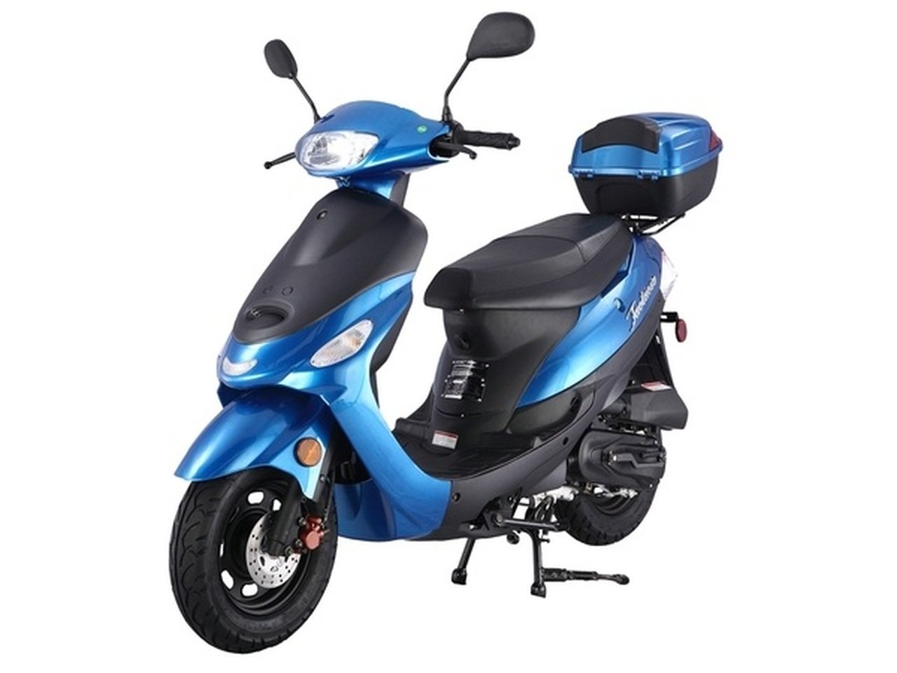 TAOTAO ATM50-A1 49cc Moped Street Legal Scooter, Electric &amp; Kick Start With Matching Trunk