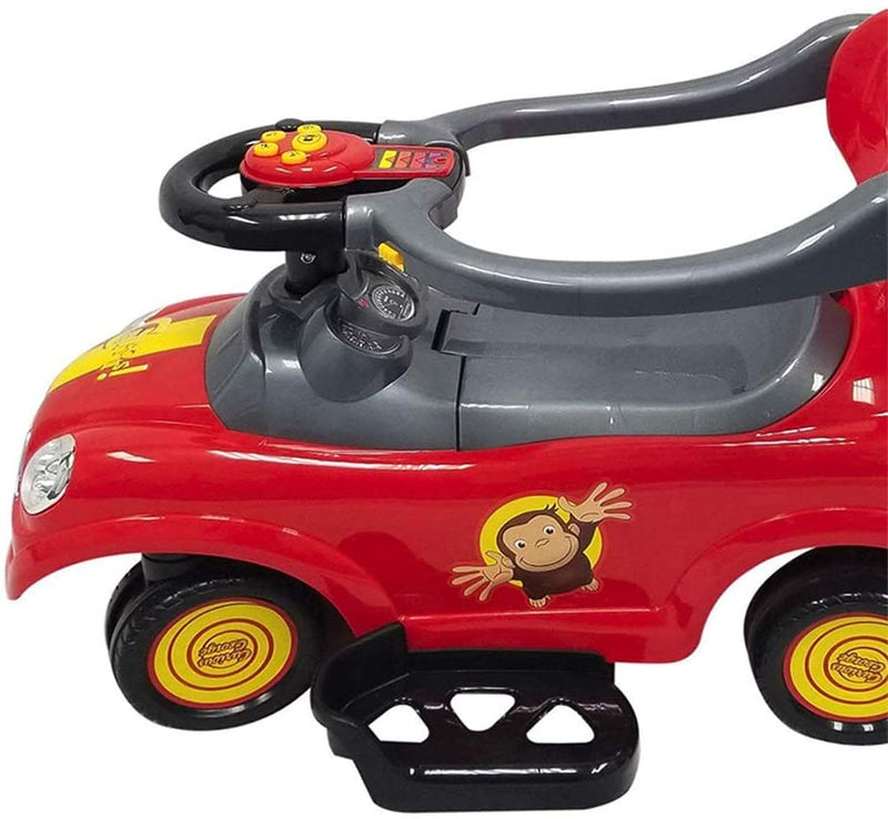Best Ride On Cars Curious George 3-in-1 Push Car | Licensed Toddler Ride-On