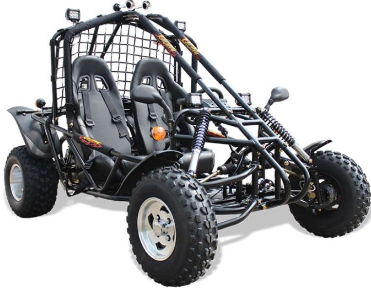 Kandi GK200A 200cc Go-Kart | Full Size 2-Seater Off-Road Kart (Black)