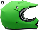 HHH DOT Youth & Kids Helmet | Dirt Bike | ATV | MX | Off-Road | Matte Green