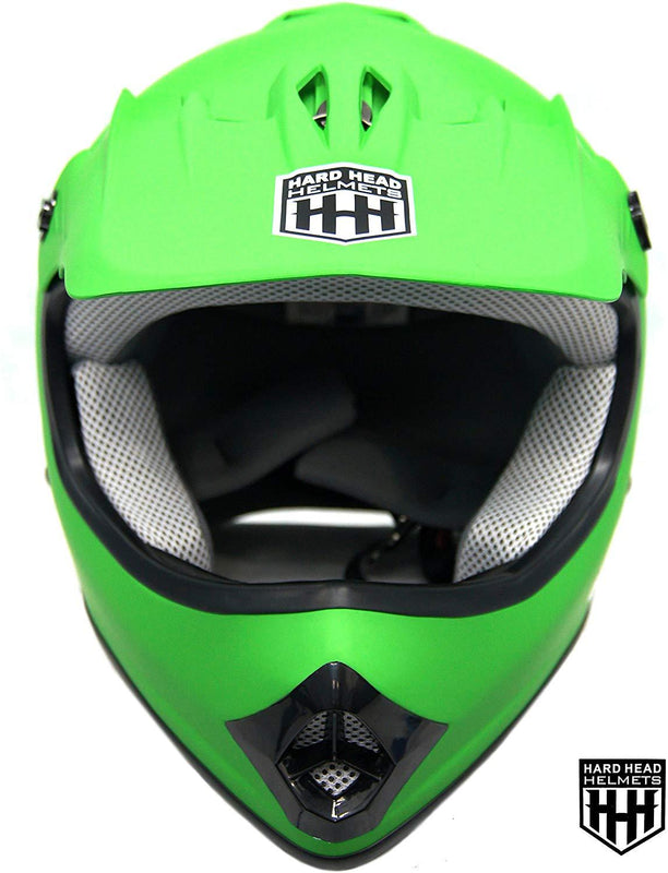 HHH DOT Youth & Kids Helmet | Dirt Bike | ATV | MX | Off-Road | Matte Green