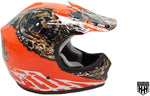 HHH DOT Youth & Kids Helmet | Dirt Bike | ATV | MX | Off-Road | Orange Camo