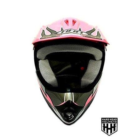 HHH DOT Youth &amp; Kids Helmet | Dirt Bike | ATV | MX | Off-Road | Pink Stripe