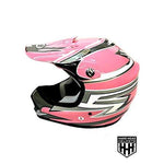 HHH DOT Youth &amp; Kids Helmet | Dirt Bike | ATV | MX | Off-Road | Pink Stripe