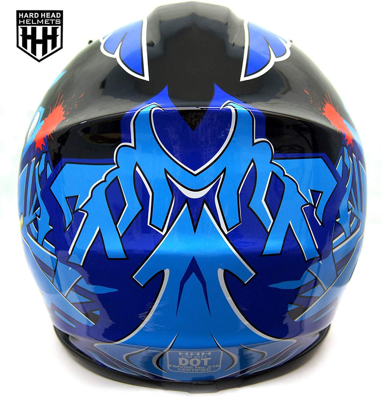 HHH DOT Youth & Kids Helmet | Dirt Bike | ATV | MX | Off-Road | Blue & Black
