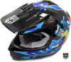 HHH DOT Youth & Kids Helmet | Dirt Bike | ATV | MX | Off-Road | Blue & Black
