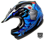 HHH DOT Youth & Kids Helmet | Dirt Bike | ATV | MX | Off-Road | Blue & Black