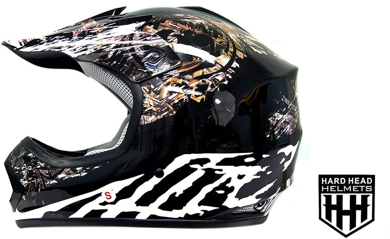 HHH DOT Youth & Kids Helmet | Dirt Bike | ATV | MX | Off-Road | Black Camo