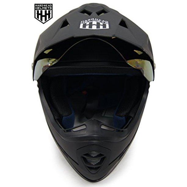 HHH DOT Youth & Kids Helmet for Dirtbike ATV Motocross MX Offroad Motorcyle Street bike Snowmobile Helmet with VISOR-Matte Black-USA