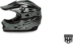 HHH DOT Youth & Kids Helmet | Dirt Bike | ATV | MX | Off-Road | Black Flame