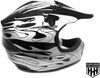 HHH DOT Youth & Kids Helmet | Dirt Bike | ATV | MX | Off-Road | Black Flame