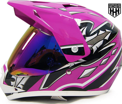 HHH DOT Youth &amp; Kids Helmet | Dirt Bike | ATV | MX | Off-Road | Pink