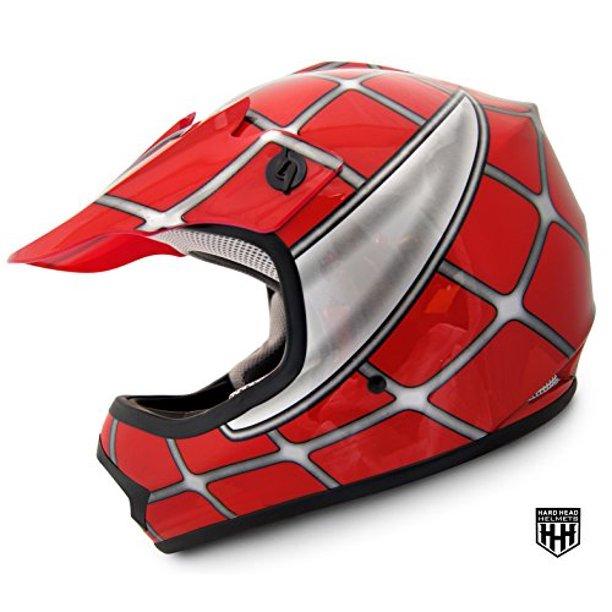 HHH DOT Youth & Kids Helmet | Dirt Bike | ATV | MX | Off-Road | Red