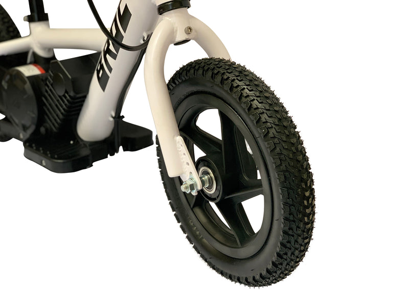 BROC USA 12″ Balance E-Bike | Dual Speed | Safety Brake Cut Switch | White