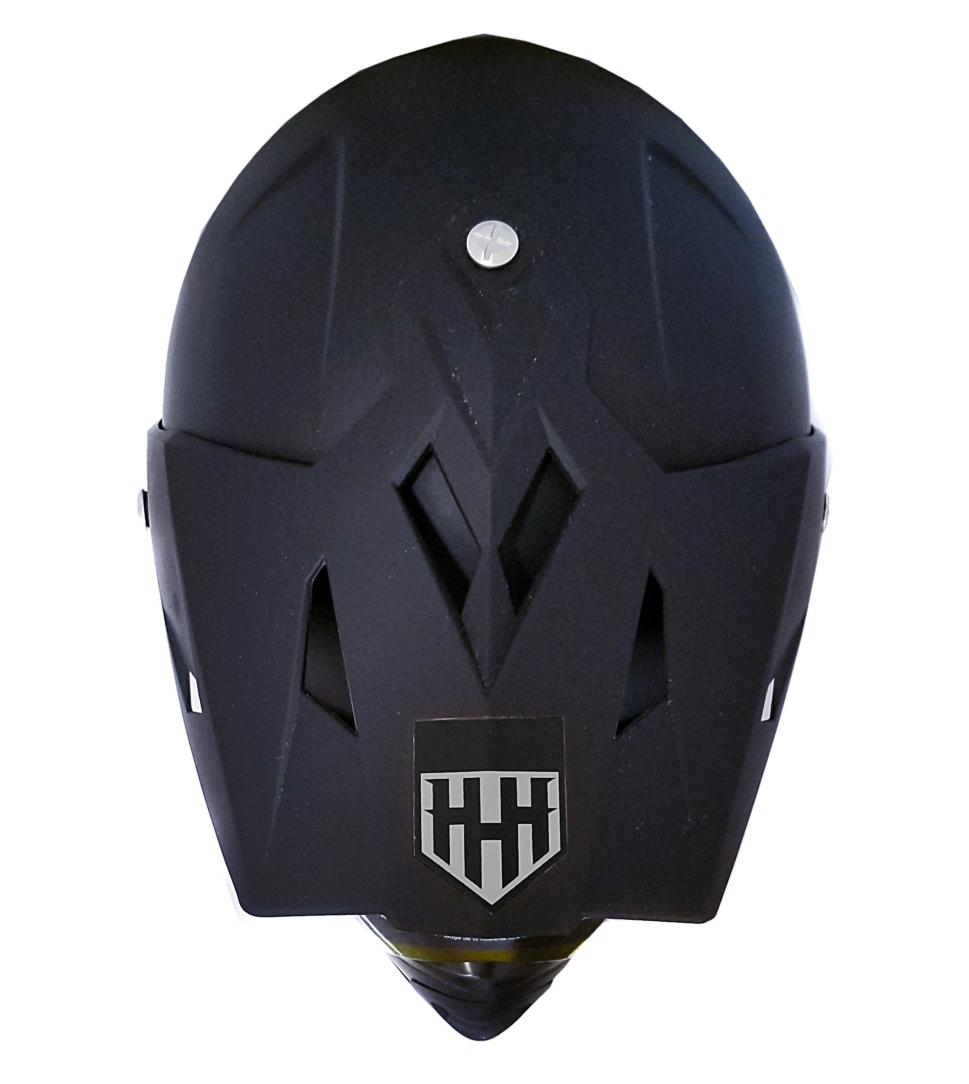 HHH DOT Youth & Kids Helmet for Dirtbike ATV Motocross MX Offroad Motorcyle Street bike Snowmobile Helmet with VISOR-Black-USA